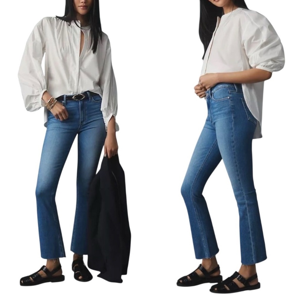 Paige The Colette Raw Hem Crop Flare Jeans